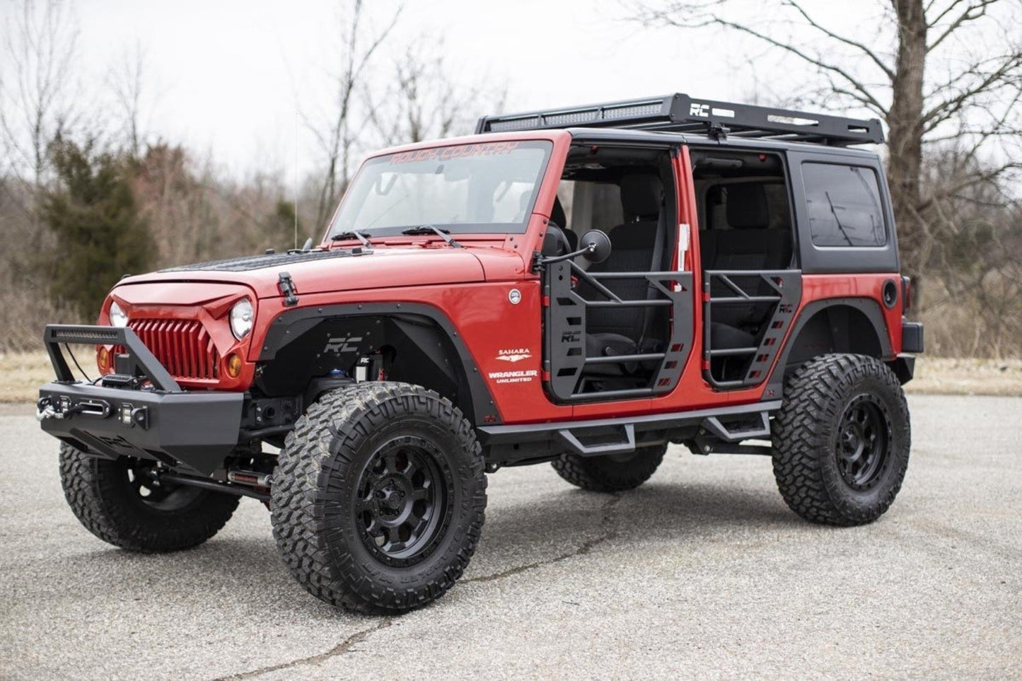 Tubular Doors | Front and Rear | Jeep Wrangler JK/Wrangler Unlimited  (07-18) Rough Country