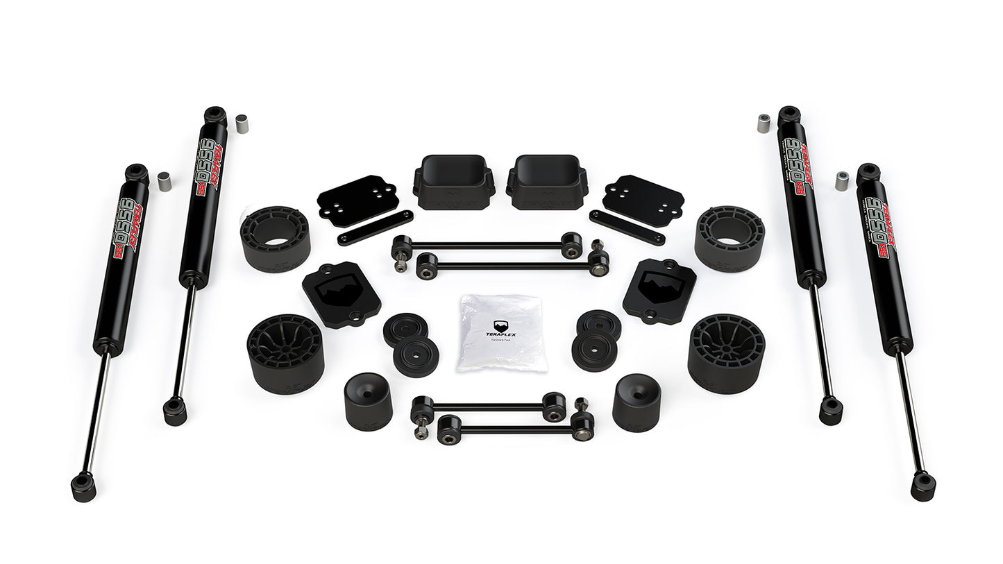 18-Up Wrangler JL 2 Door Sport/Sahara 2.5 Inch Performance Spacer Lift Kit & 9550 VSS Twin-Tube TeraFlex