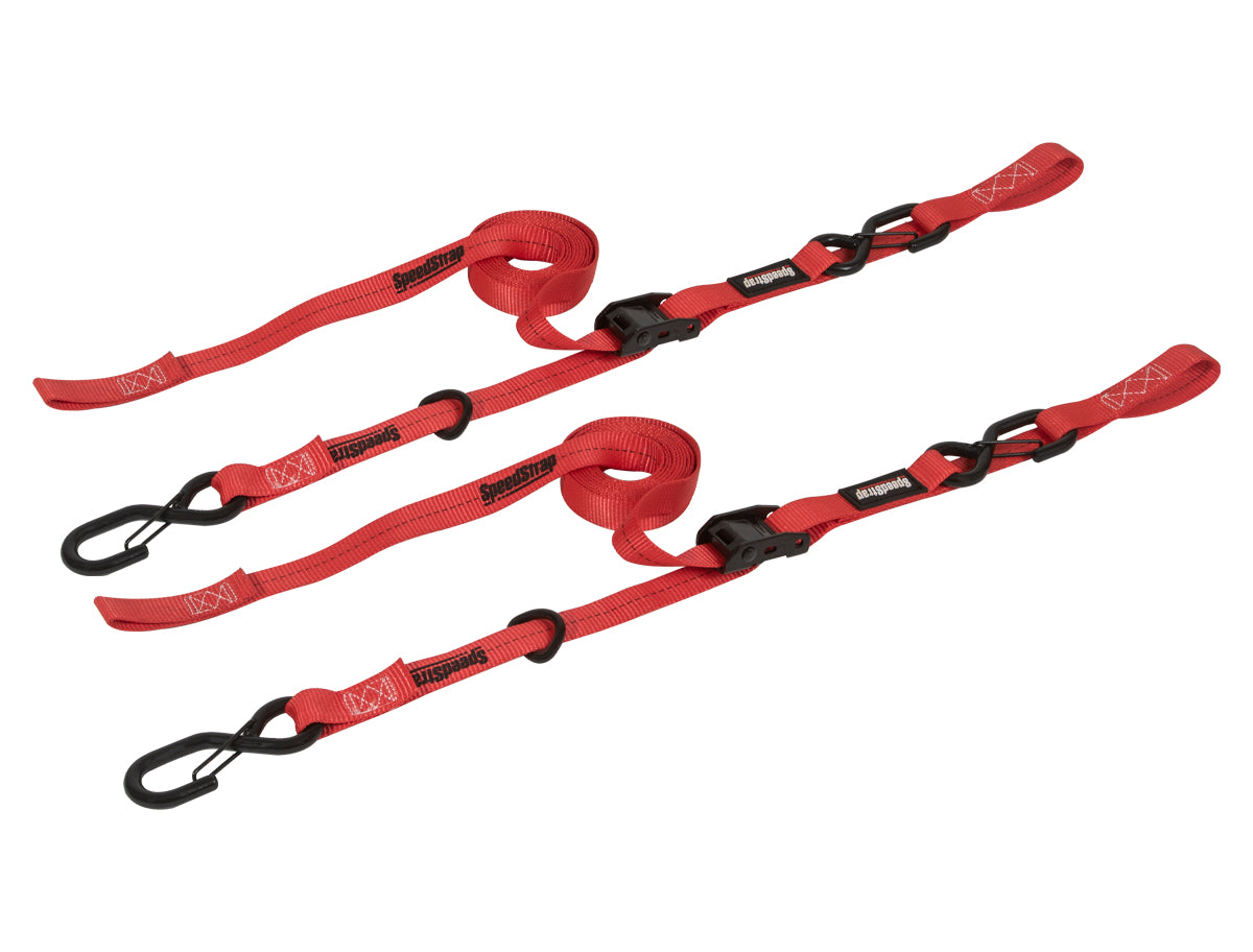 1 Inch x 10' Cam-Lock Tie Down with Snap S-Hooks and Soft-Tie 2 Pack SpeedStrap