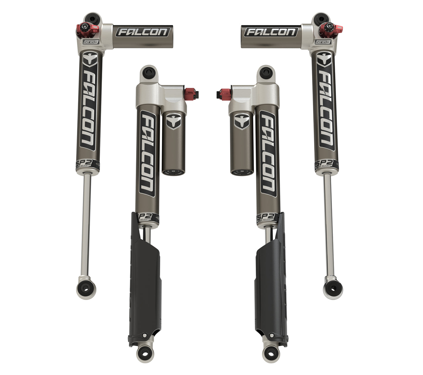 20+ Jeep Gladiator JT SP2 3.3 Fast Adjust Piggyback Shock Kit 2-3.0 Inch Lift Falcon Shocks