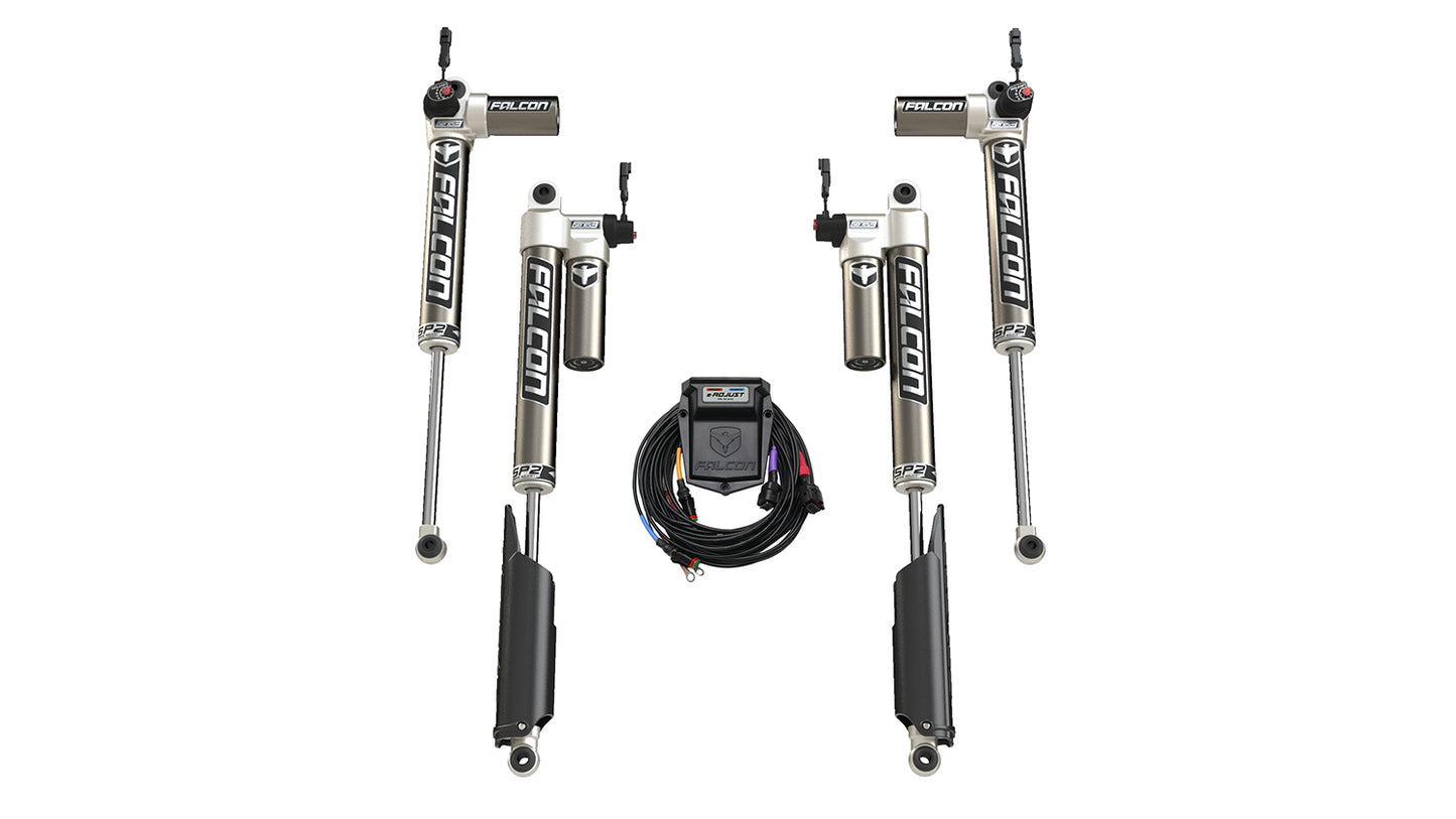 20-Up Jeep Gladiator JT EcoDiesel SP2 3.5 e-Adjust Piggyback Shock Kit 3.5-4.5 Inch Long-Travel Falcon Shocks
