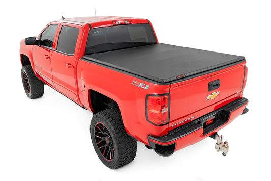 Soft Tri-Fold Bed Cover | 5'9" Bed | Chevy/GMC 1500 (14-18 & Classic) Rough Country