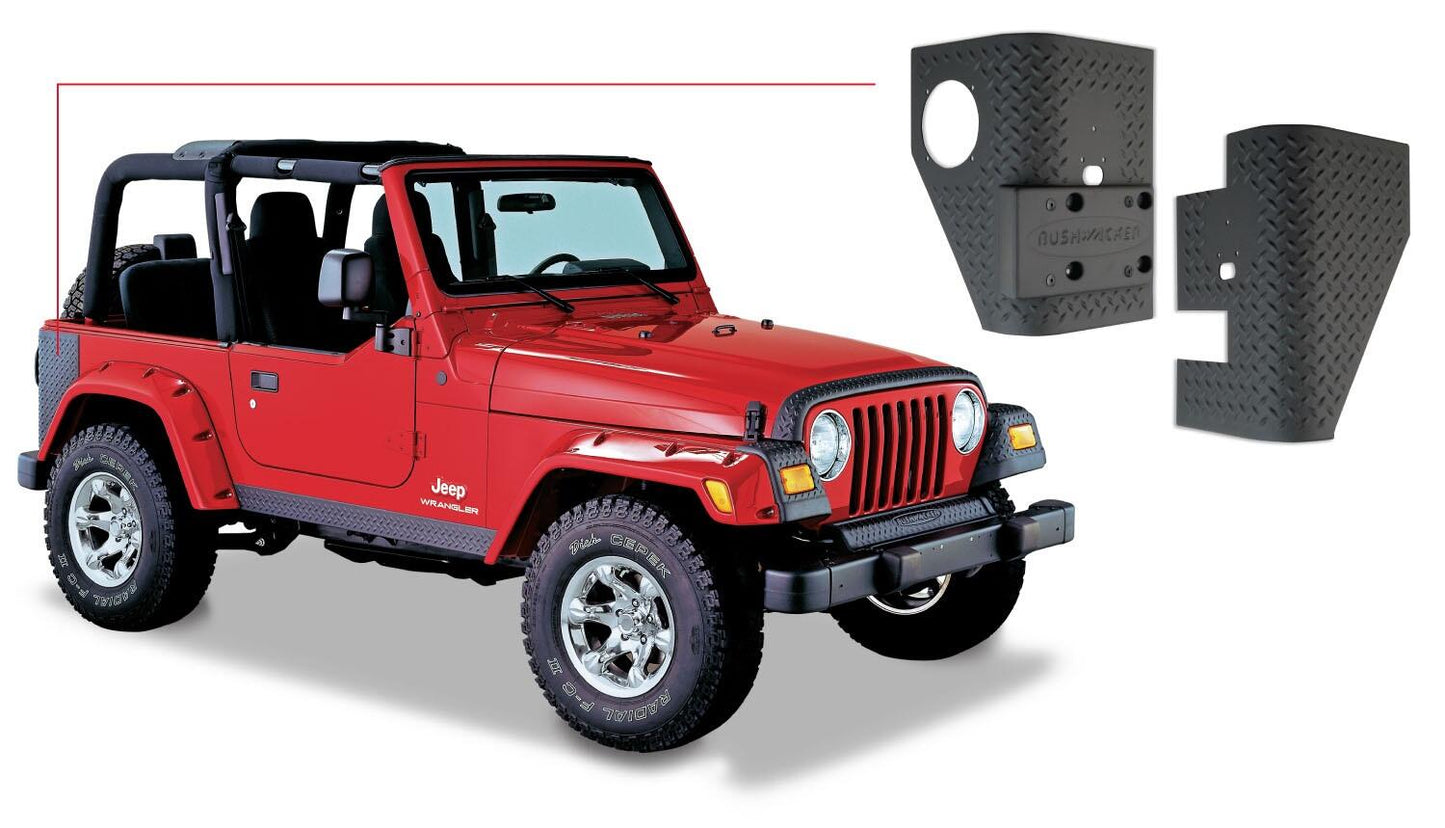 Black Trail Armor Rear Corners For 1997-2006 Jeep Wrangler 2-Door Pair Bushwacker-4