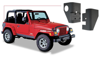 Black Trail Armor Rear Corners For 1997-2006 Jeep Wrangler 2-Door Pair Bushwacker-4