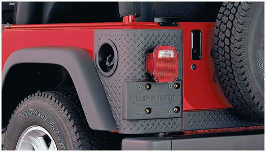 Black Trail Armor Rear Corners For 1997-2006 Jeep Wrangler 2-Door Pair Bushwacker-1