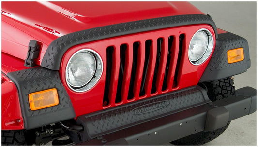Black Trail Armor Hood Stone Guard And Front Corners For 1997-2006 Jeep Wrangler, 4pc Set Bushwacker-1