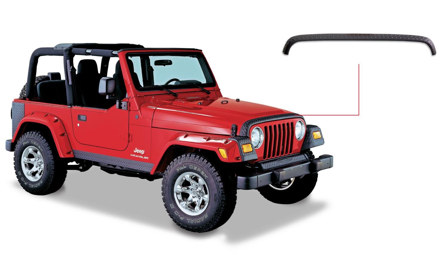 Black Trail Armor Hood Stone Guard For 1998-2006 Jeep Wrangler Bushwacker