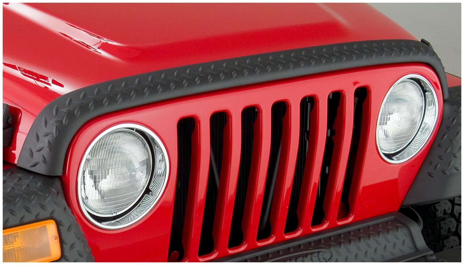 Black Trail Armor Hood Stone Guard For 1998-2006 Jeep Wrangler Bushwacker-1