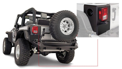 Black Trail Armor Rear Corners For 2007-2018 Jeep Wrangler JK 2-Door, Pair Bushwacker