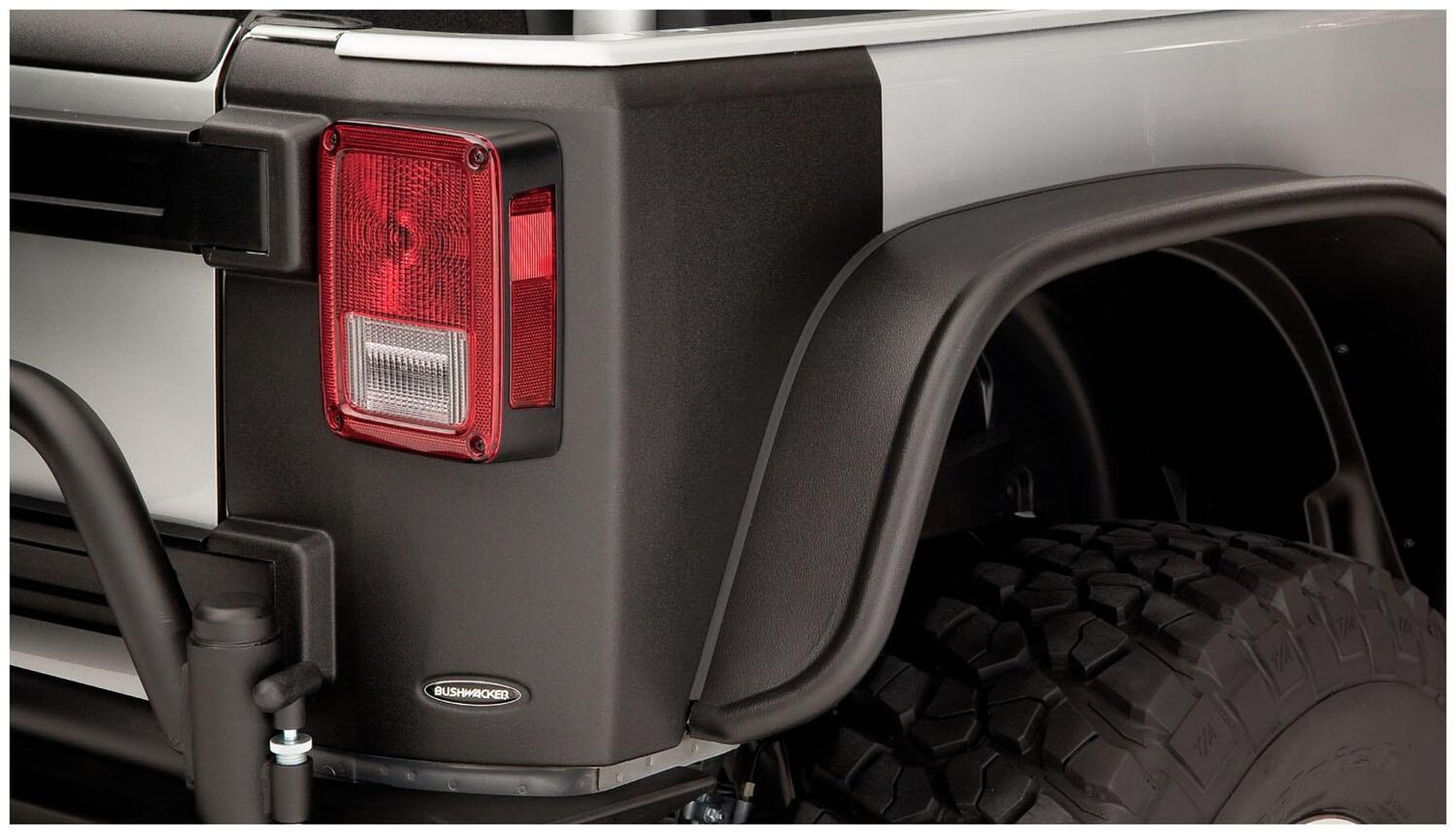 Black Trail Armor Rear Corners For 2007-2018 Jeep Wrangler JK 2-Door, Pair Bushwacker-1