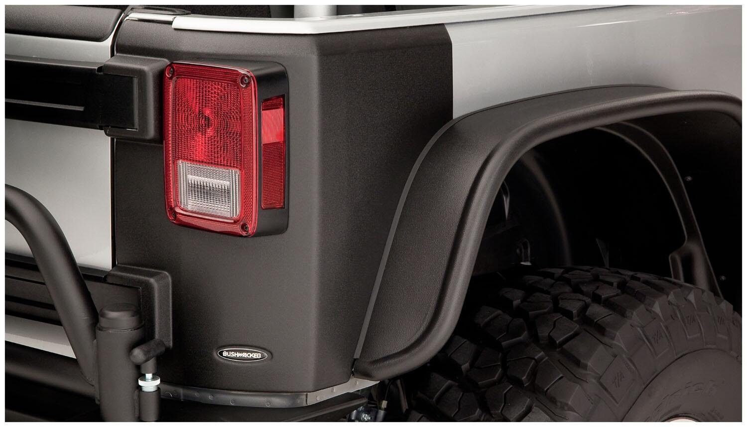 Black Trail Armor Rear Corners For 2007-2018 Jeep Wrangler JK 2-Door, Pair Bushwacker-1