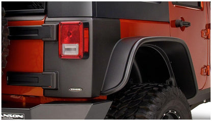 Black Trail Armor Rear Corners For 2007-2018 Jeep Wrangler JK Unlimited 4-Door, Pair Bushwacker-1