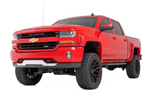 OV2 Running Boards Side Step Bars Crew Cab Silverado/Sierra 1500/2500HD/3500HD (07-19 & Classic) Rough Country-1