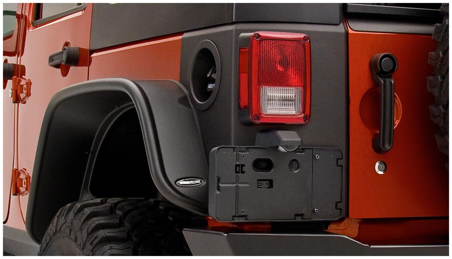 Black Trail Armor Rear Corners For 2007-2018 Jeep Wrangler JK Unlimited 4-Door, Pair Bushwacker-2