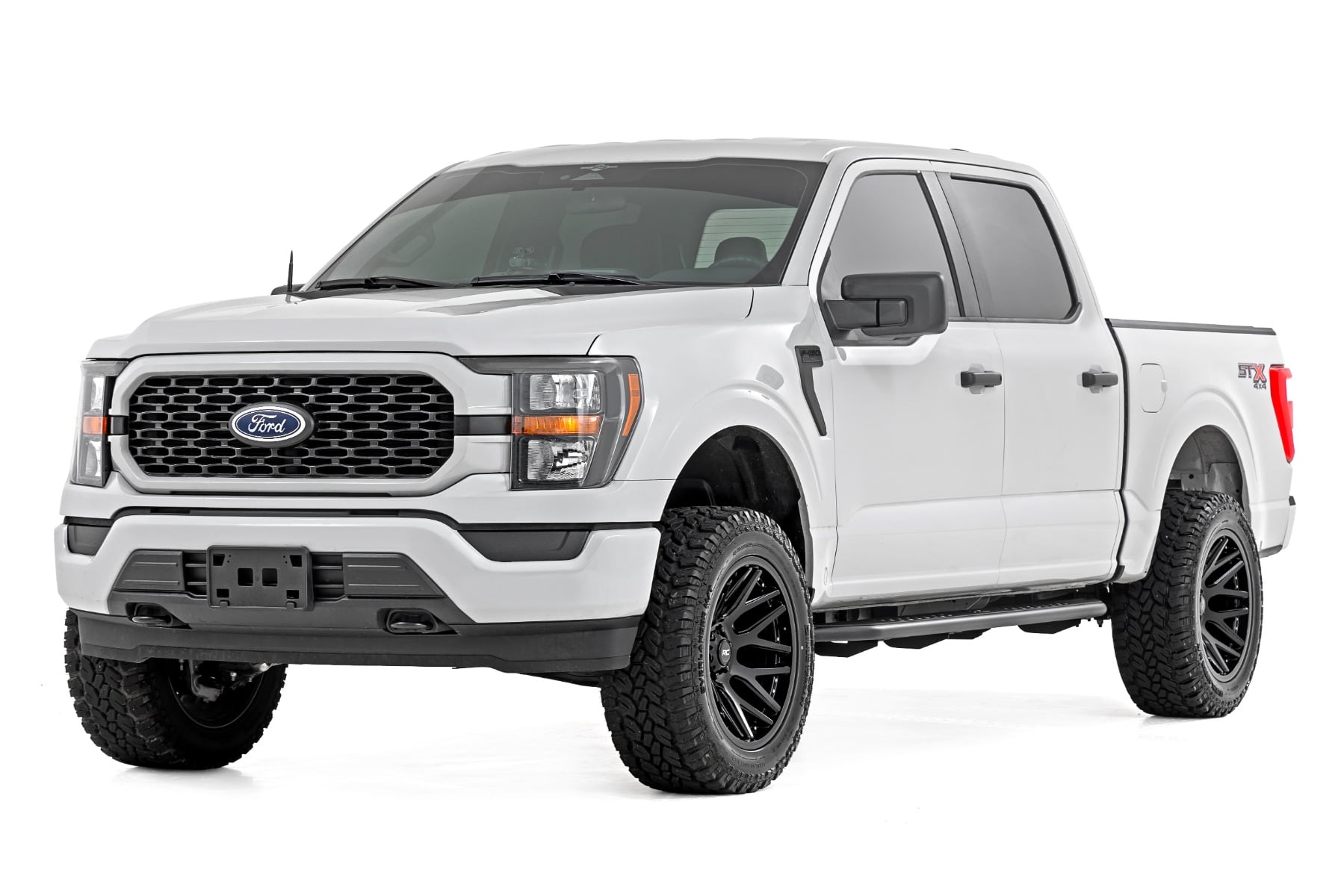 OV2 Running Boards Side Step Bars Crew Cab Ford F-150/Lightning/F-250/F-350 (15-26) Rough Country-3