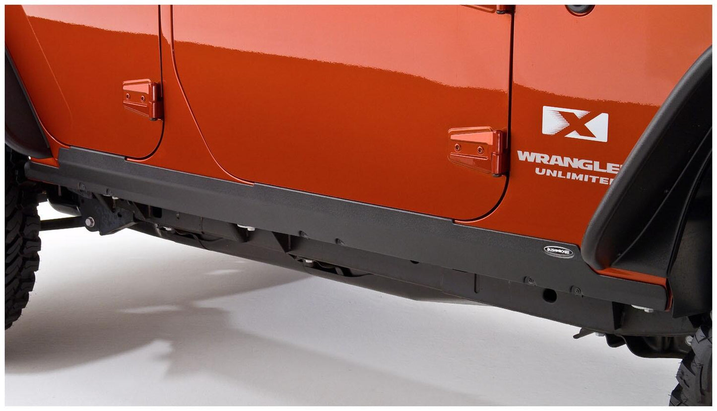 Black Trail Armor Rocker Panel And Sill Plate Covers For 2007-2018 Jeep Wrangler JK Unlimited 4-Door, Pair Bushwacker-1