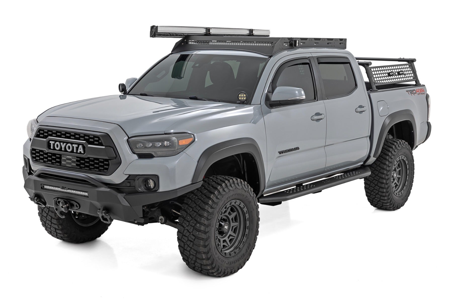 OV2 Running Boards Side Step Bars Crew Cab Toyota Tacoma 2WD/4WD (16-23) Rough Country-3