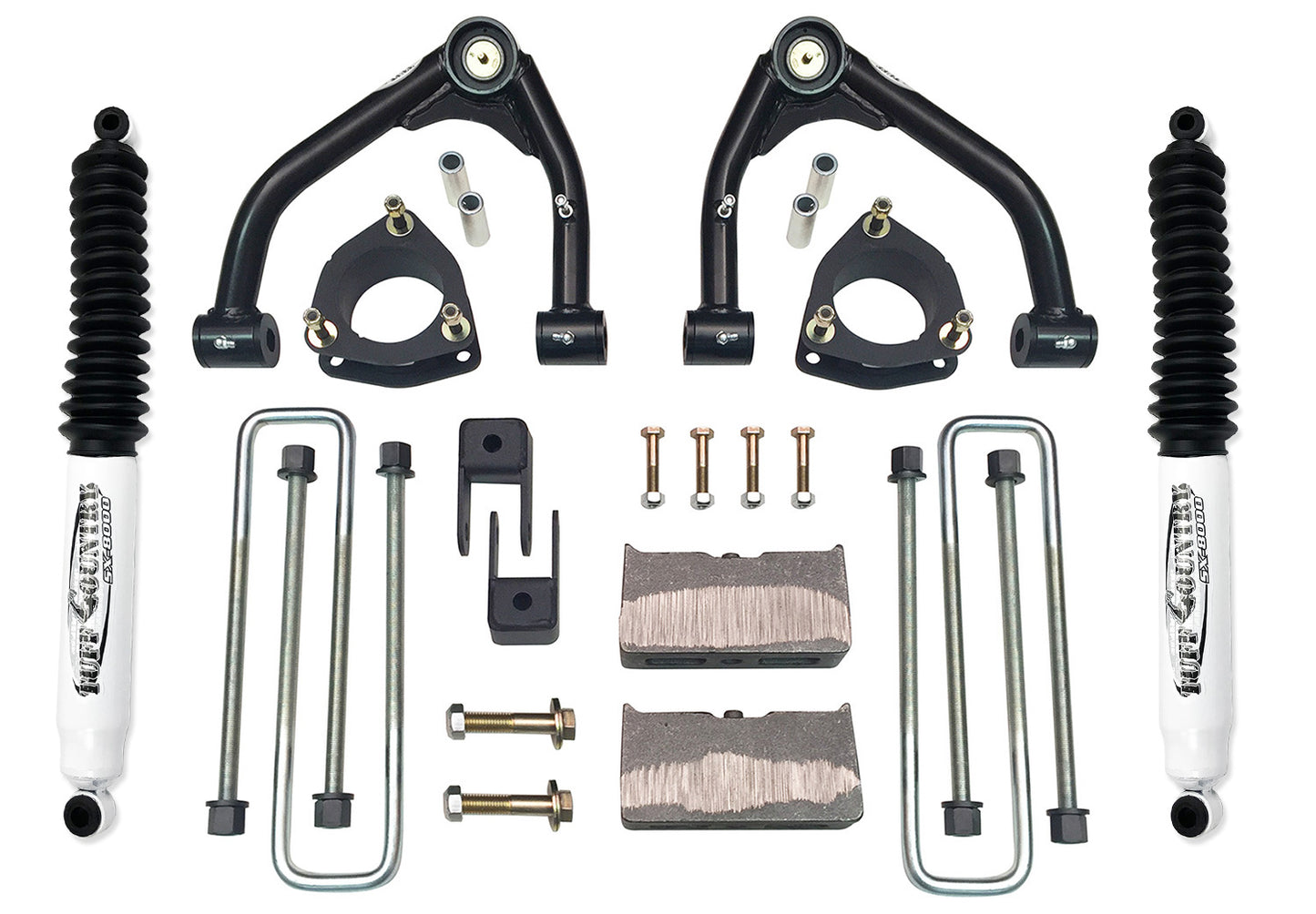 4 Inch Lift Kit 07-18 Silverado/Sierra 1500 2WD Fits Models with 1 piece OE Cast Steel Upper Arms Tuff Country