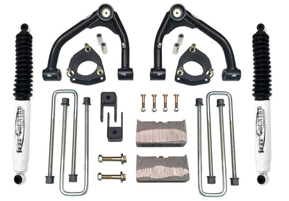 4 Inch Lift Kit 07-18 Silverado/Sierra 1500 2WD Fits Models with 1 piece OE Cast Steel Upper Arms Tuff Country