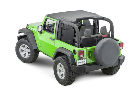 MasterTop Jeep JK Bimini Top For 07-18 Jeep JK Wrangler 2 Door Black Diamond MasterTop