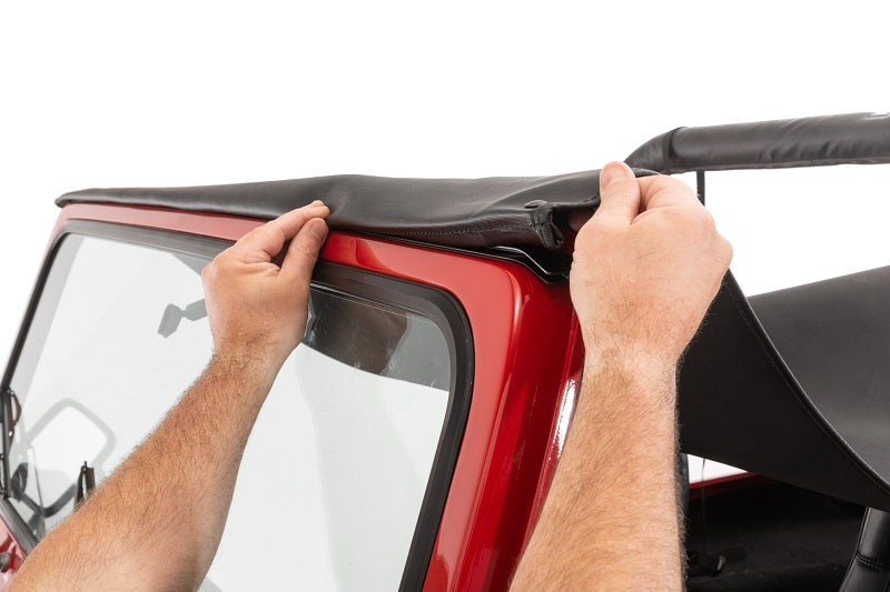 MasterTop Bimini Top Strap Style 78-86 CJ7 87-91 Wrangler Black Diamond MasterTop