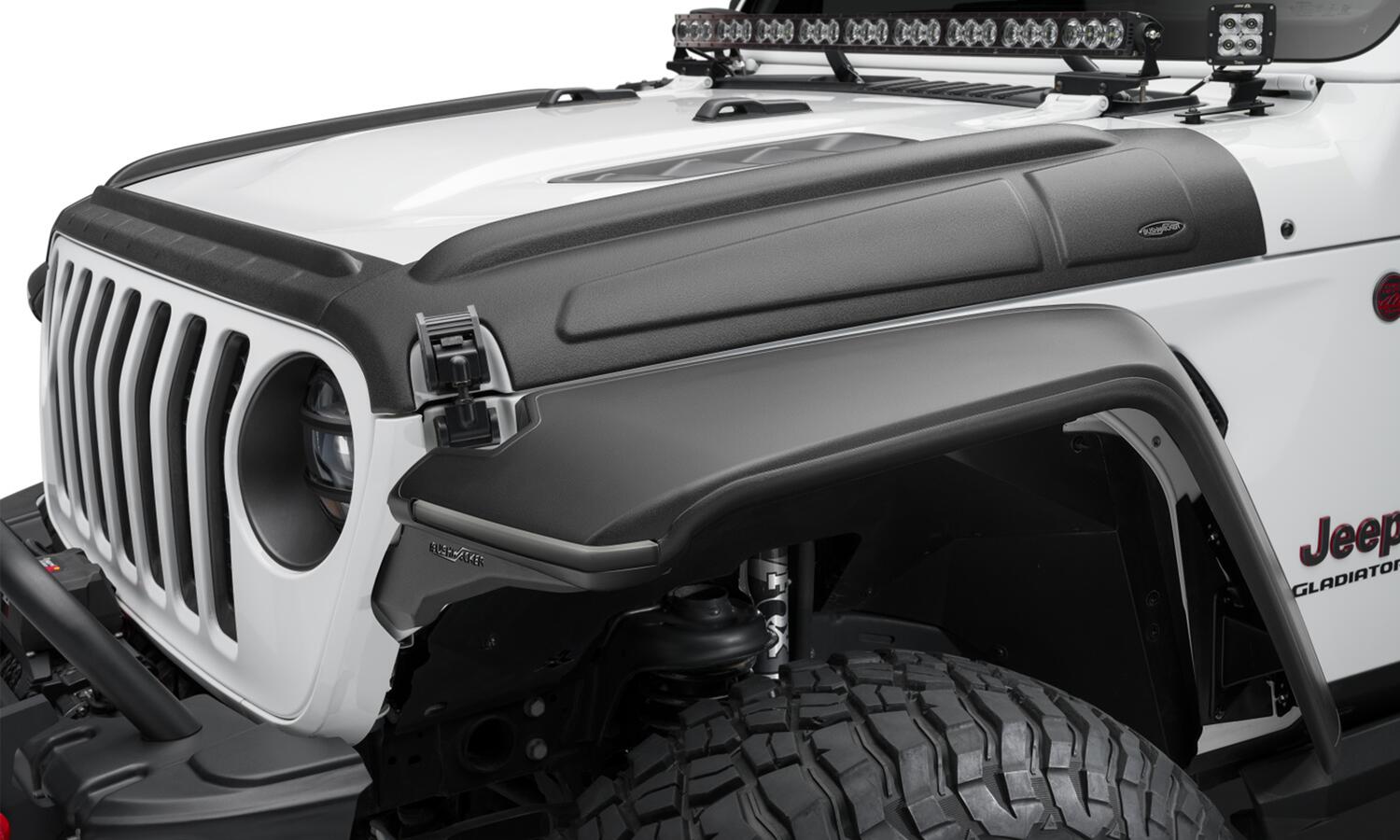Black Trail Armor Hood Stone Guard For 07-18 Jeep Wrangler JK, Unlimited Bushwacker-2