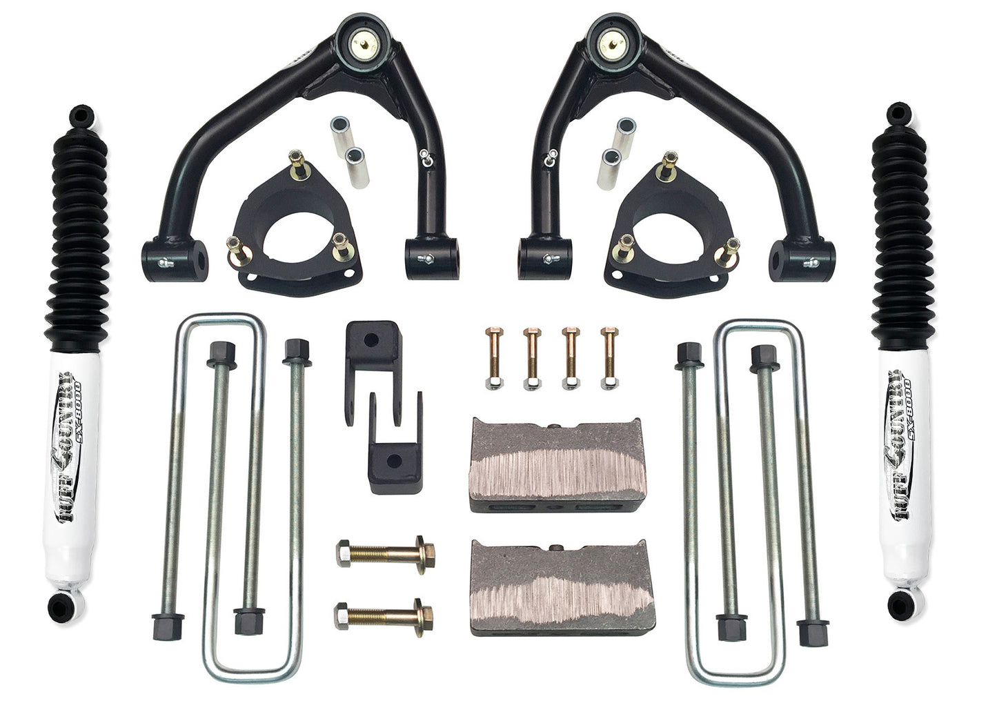 4 Inch Lift Kit 07-18 Silverado/Sierra 1500 2WD Fits Models with Aluminum OE Upper Control Arms or Stamped 2 Piece Steel Arms Tuff Country