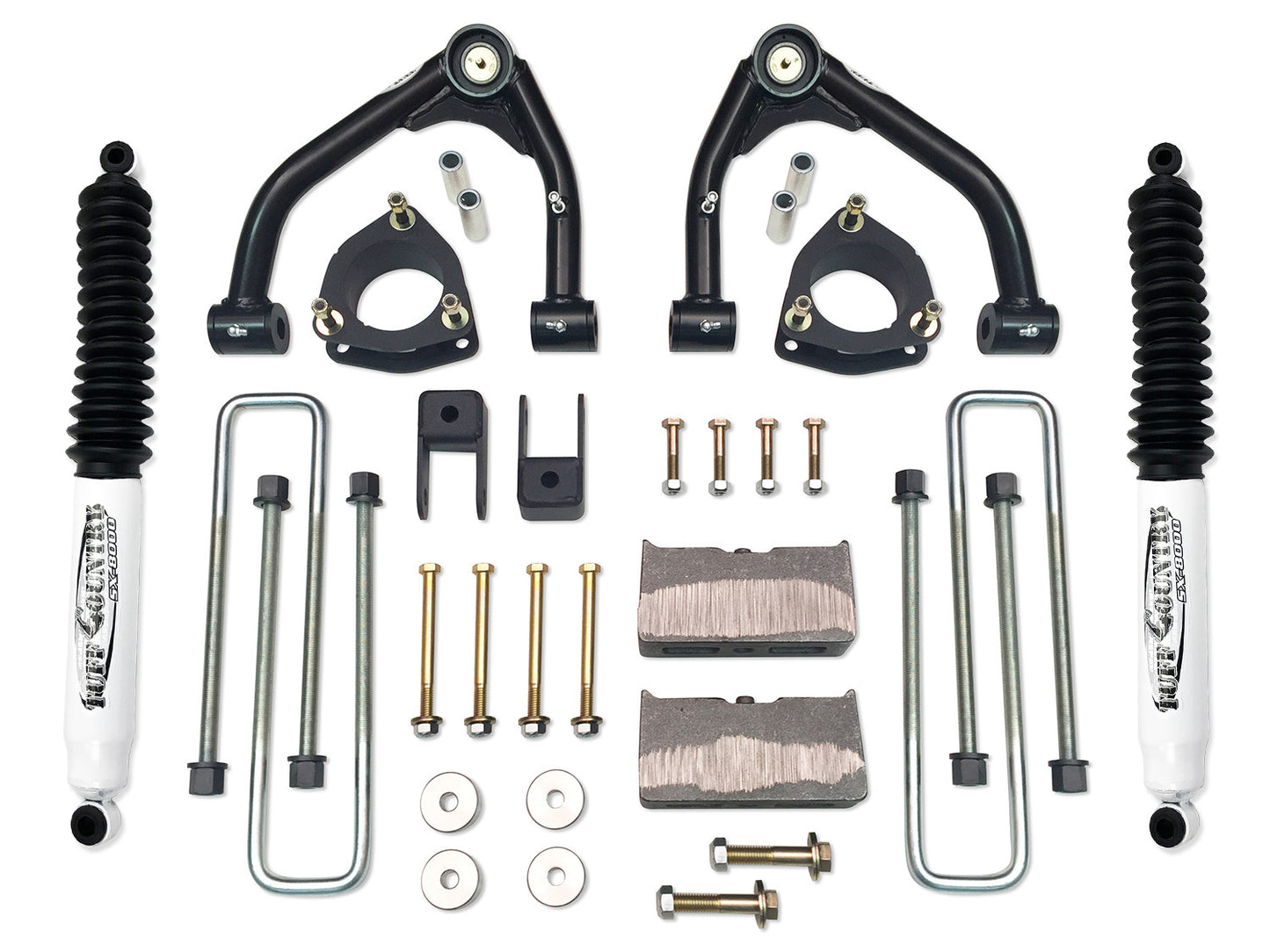 4 Inch Lift Kit 14-18 Silverado/Sierra 1500 4WD Fits Models with Aluminum OE Upper Control Arms or Stamped 2 Piece Steel Arms Tuff Country
