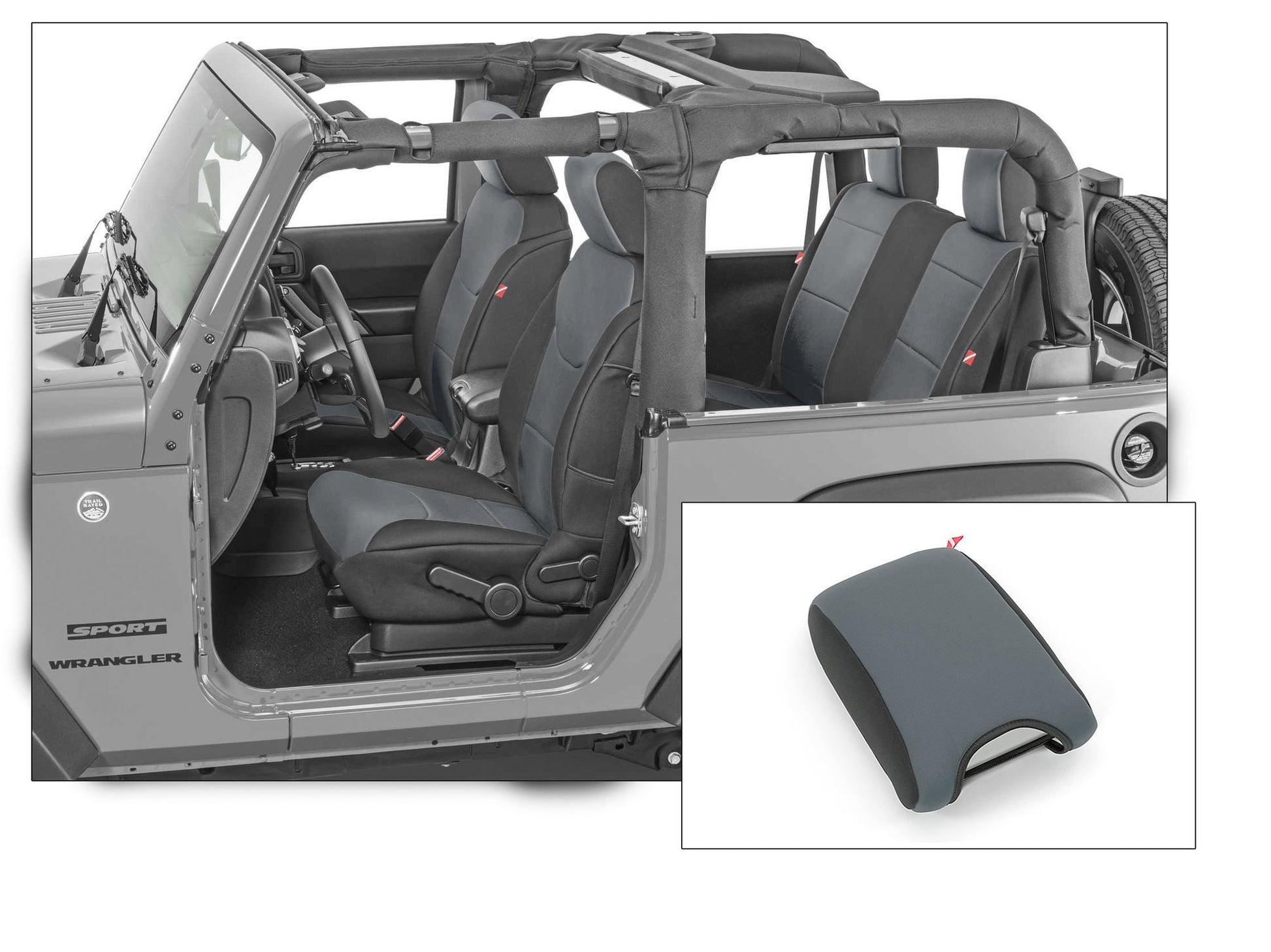 Diver Down Jeep Wrangler Neoprene Seat Covers with Free Center Console Cover for 07-10 Wrangler JK 2 Door Black Diver Down