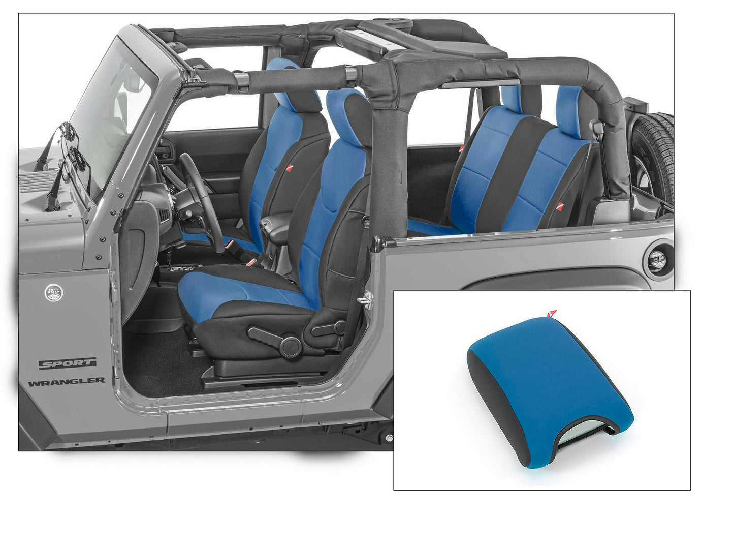 Diver Down Jeep Wrangler Neoprene Seat Covers with Free Center Console Cover for 11-12 Wrangler JK 2 Door Diver Down