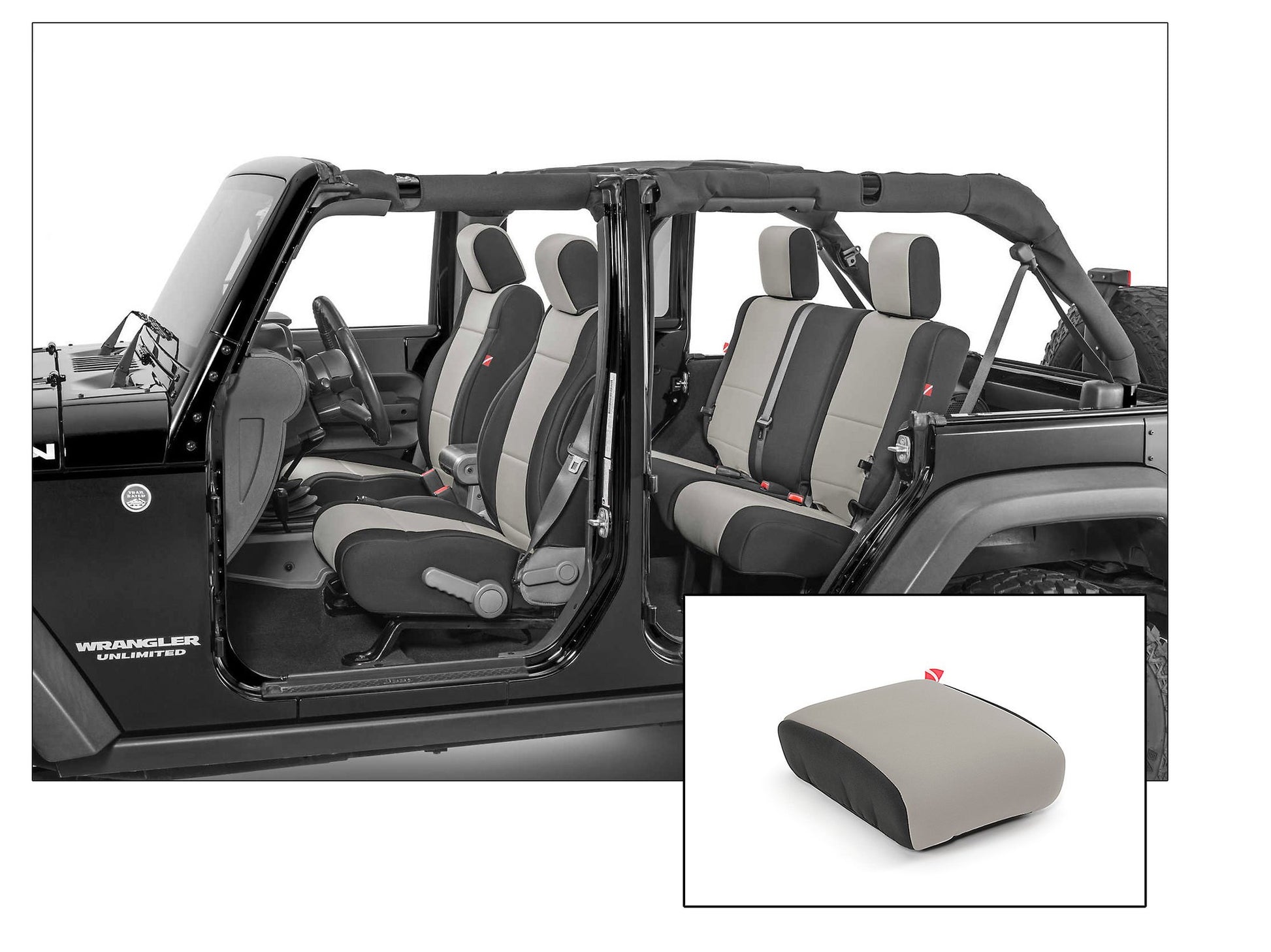 Diver Down Jeep Wrangler Neoprene Seat Covers Front And Rear with Free Center Console Cover for 08-10 Wrangler Unlimited JK Diver Down