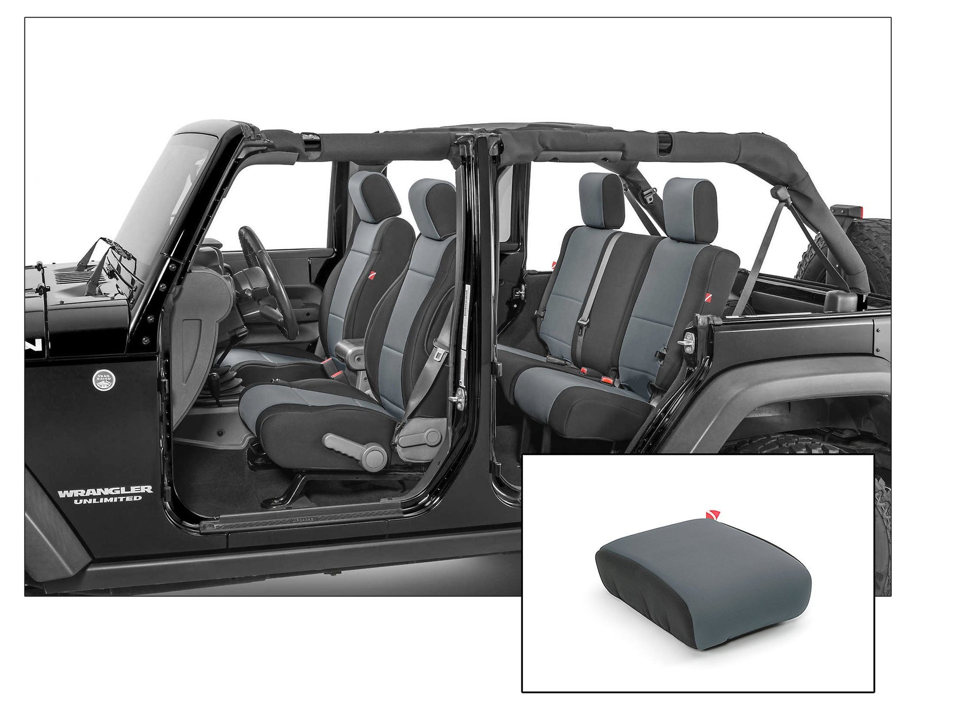 Diver Down Jeep Wrangler Neoprene Seat Covers Front And Rear with Free Center Console Cover for 11-12 Wrangler Unlimited JK Diver Down