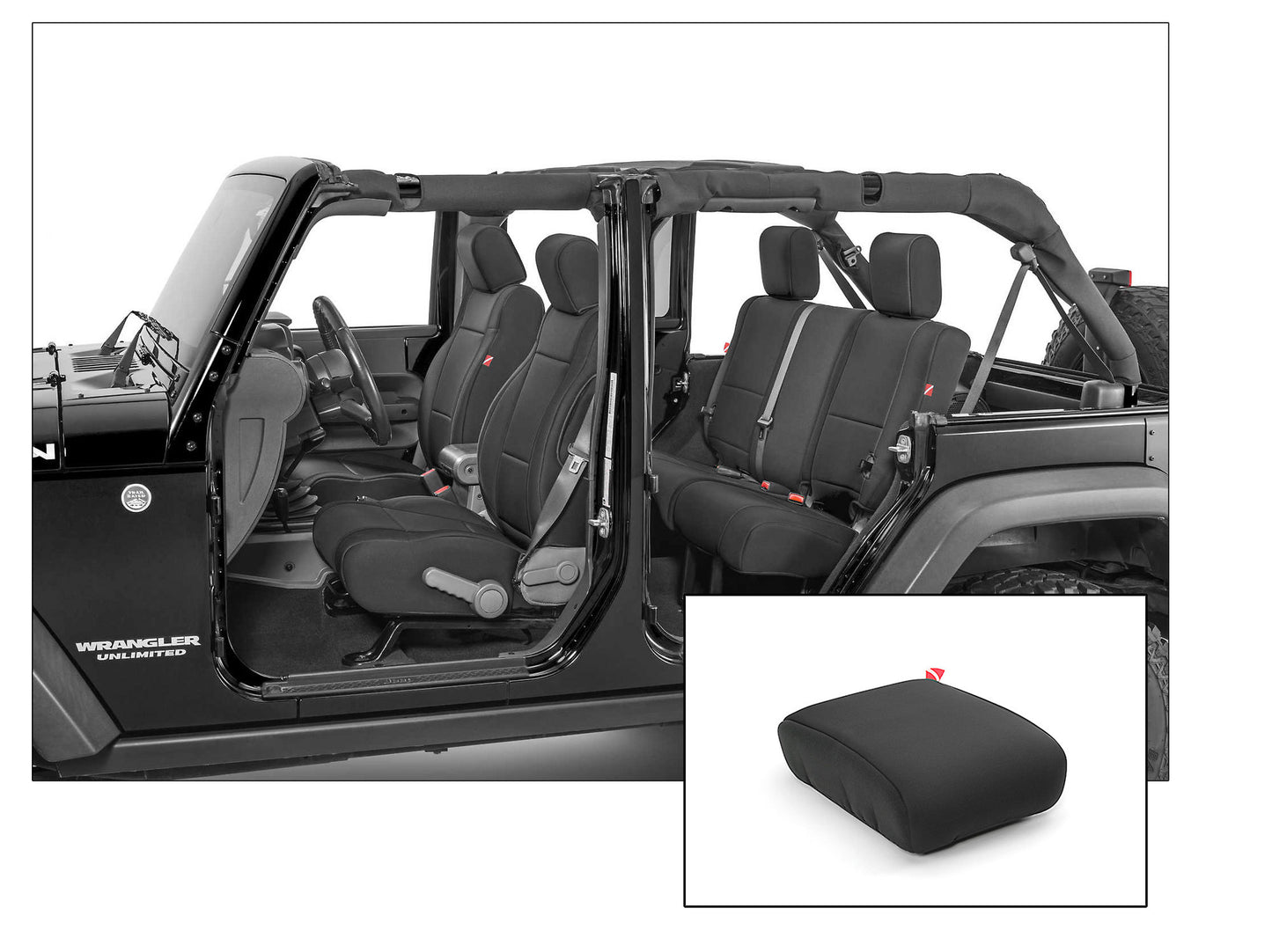 Diver Down Jeep Wrangler Neoprene Seat Covers Front And Rear with Free Center Console Cover for 13-18 Wrangler Unlimited JK Diver Down