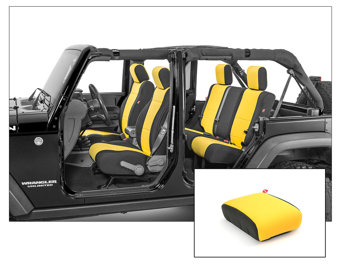 Diver Down Jeep Wrangler Neoprene Seat Covers Front And Rear with Free Center Console Cover for 13-18 Wrangler Unlimited JK Diver Down