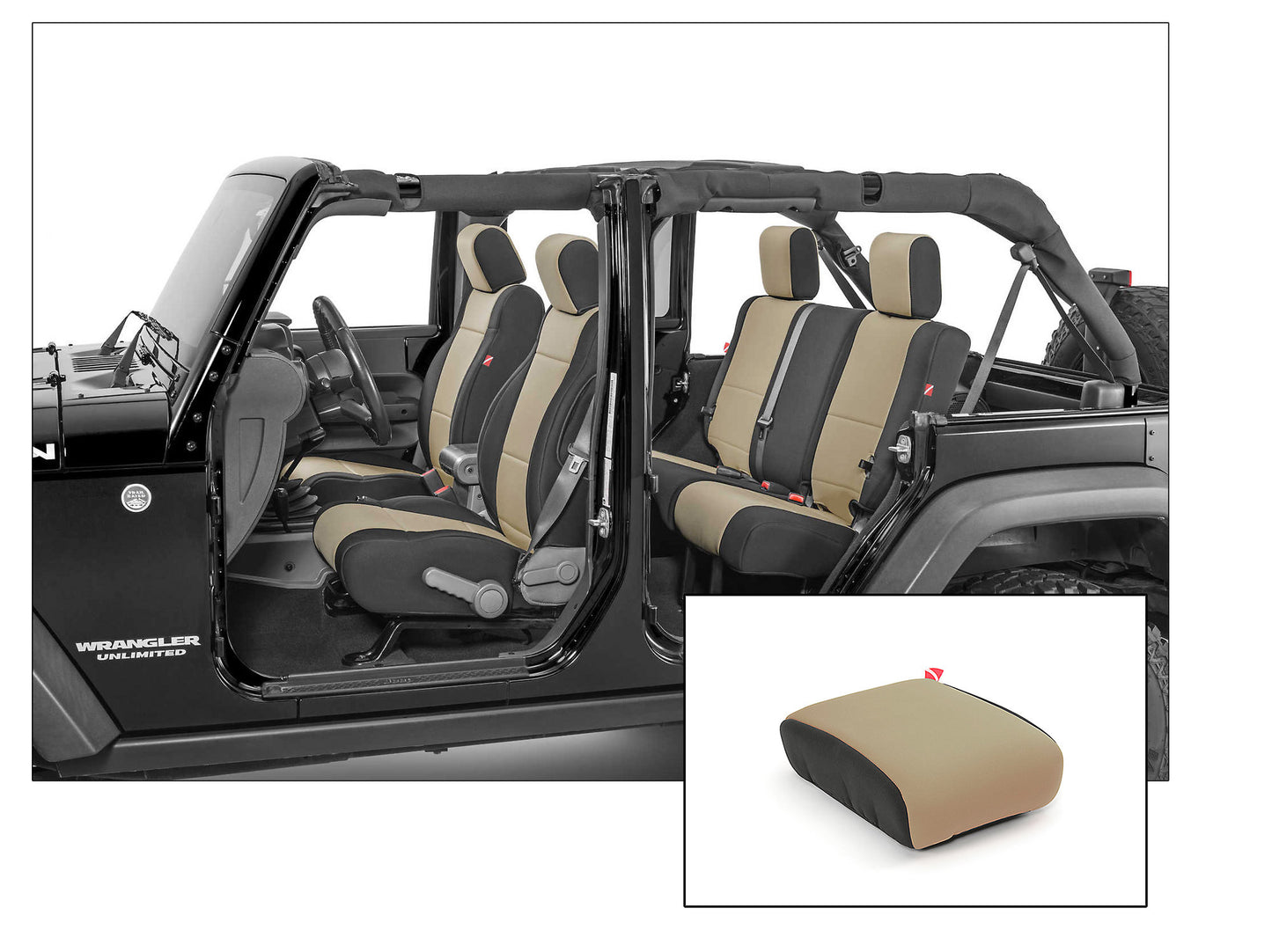 Diver Down Jeep Wrangler Neoprene Seat Covers Front And Rear with Free Center Console Cover for 07 Wrangler Unlimited JK Diver Down