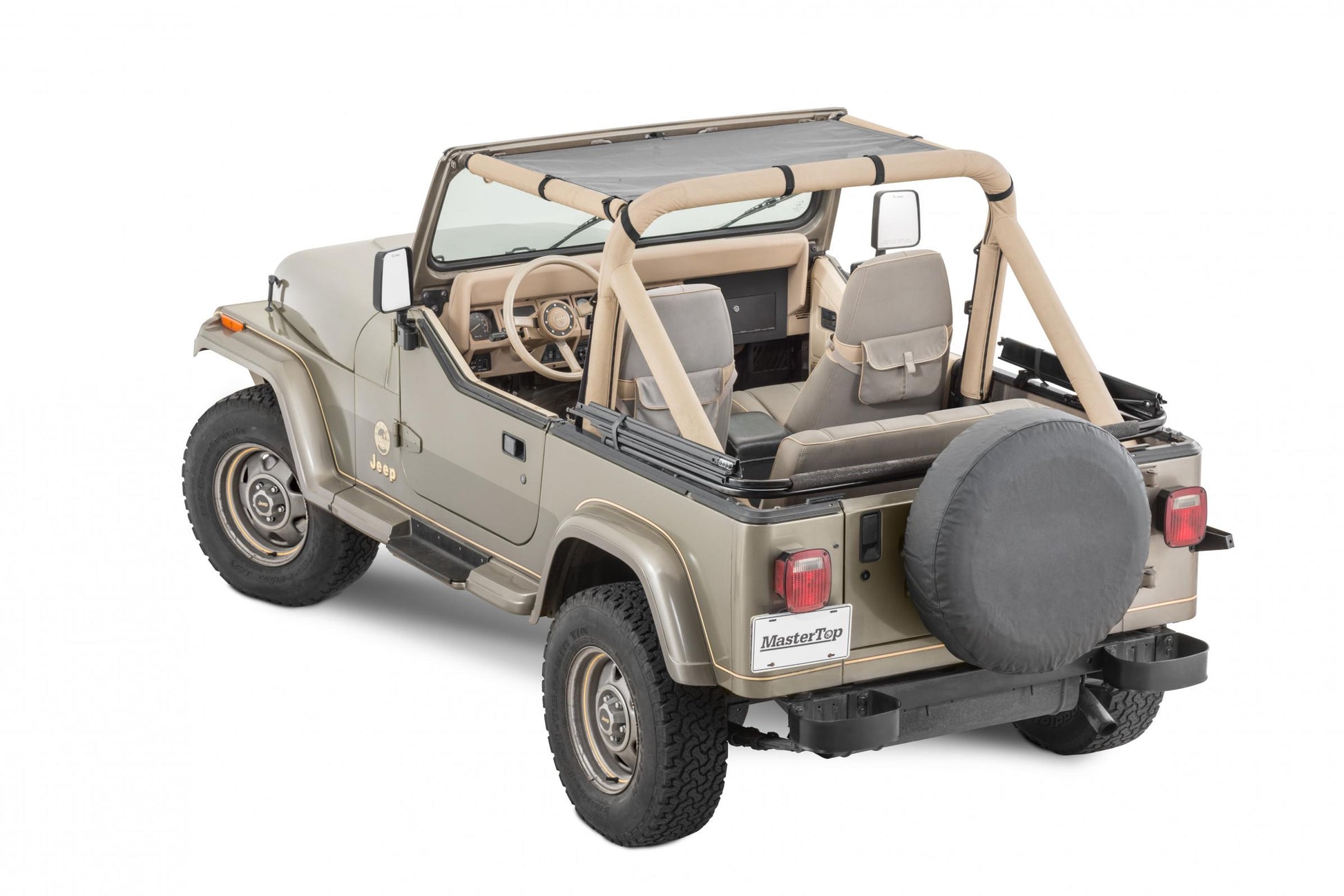 MasterTop Jeep YJ Mesh Bimini Top ShadeMaker For 87-95 Wrangler YJ MasterTop