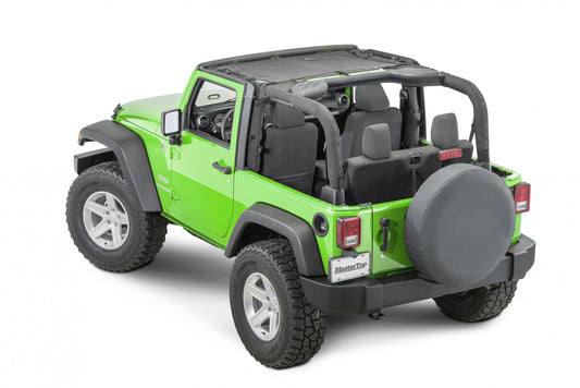 Jeep JK Mesh Bimini Top ShadeMaker For 07-18 Wrangler JK 2 Door Black MasterTop