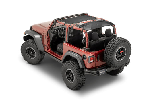 ShadeMaker Freedom Mesh Bimini Top Plus 18-Present JL Jeep Wrangler 2 Dr Black MasterTop