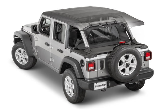 Jeep JL Regular Tonneau Cover 2 Piece Combo For 18-2024 Wrangler JLU 4Dr Soft Top Models MasterTwill Wind Stopper MasterTop-1