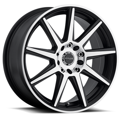 Aluminum 17x7.5 Storm 144M Satin Black Machined Spoke-Machined Outer Lip Raceline Wheels-5