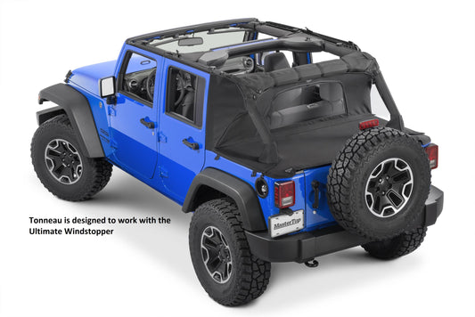 Jeep Tonneau Cover For 07-18 Jeep JK Wrangler 4 Door For Use With Windstopper Plus Mastertwill MasterTop-1