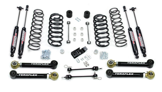 97-06 Jeep Wrangler TJ 3 Inch Suspension System w/ 4 Short Control Arms & 9550 VSS Twin-Tube TeraFlex