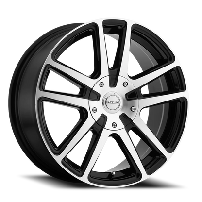 Aluminum 17x7.5 Encore 145M Black Machined Face Raceline Wheels-1