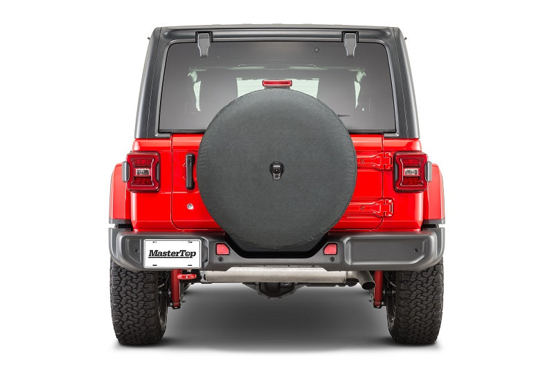 MasterTop Jeep Wrangler JL Spare Tire Cover For 18-Pres Wrangler JL 32 inch 245/75R17 and 255/70R18 Black MasterTop
