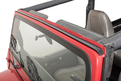 Jeep TJ No Drill Windshield Header For 97-06 Wrangler TJ Black MasterTop-1
