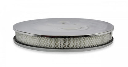 Air Cleaner 14 Inch Diameter x 2-1/4 Inch Tall Chrome Fits 5-1/8 Inch Diameter Carb Neck Mr Gasket-6