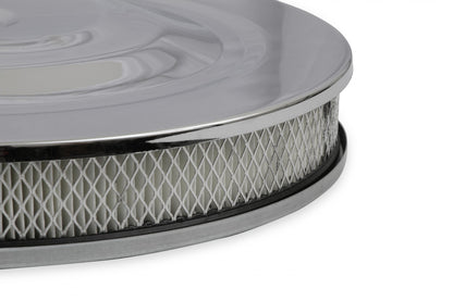 Air Cleaner 14 Inch Diameter x 2-1/4 Inch Tall Chrome Fits 5-1/8 Inch Diameter Carb Neck Mr Gasket-7