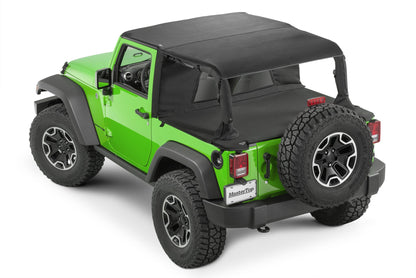 Jeep JK Combo For Soft Top Equipped Cable Style Bimini Top For 10-18 Wrangler JK 2 Door w/s Header WindStopper Plus and Tonneau MasterTop