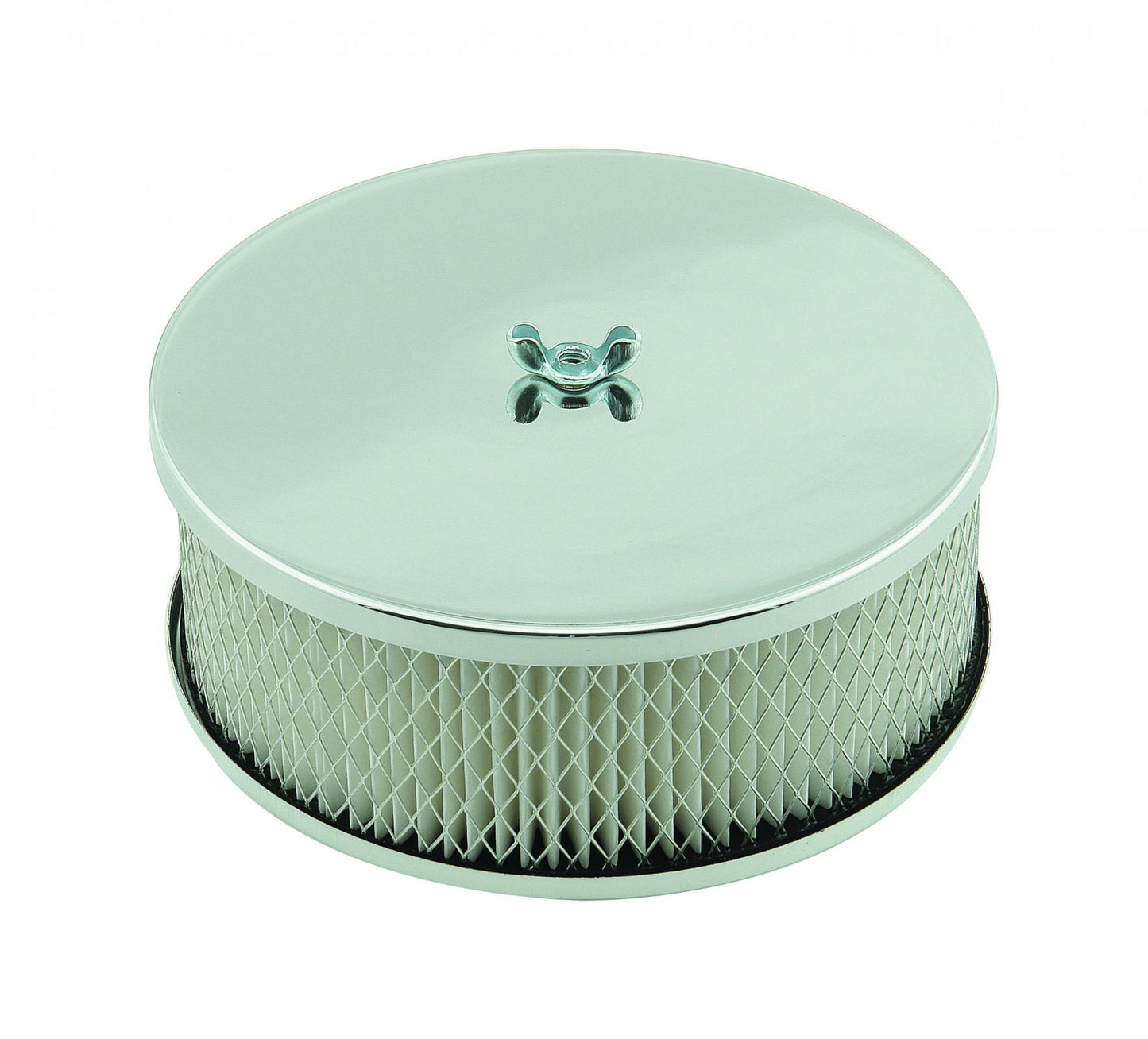 Air Cleaner 6-1/2 Inch Diameter, 2-7/16 Inch Tall Chrome Fits 5-1/8 Inch Diameter Carb Neck Mr Gasket