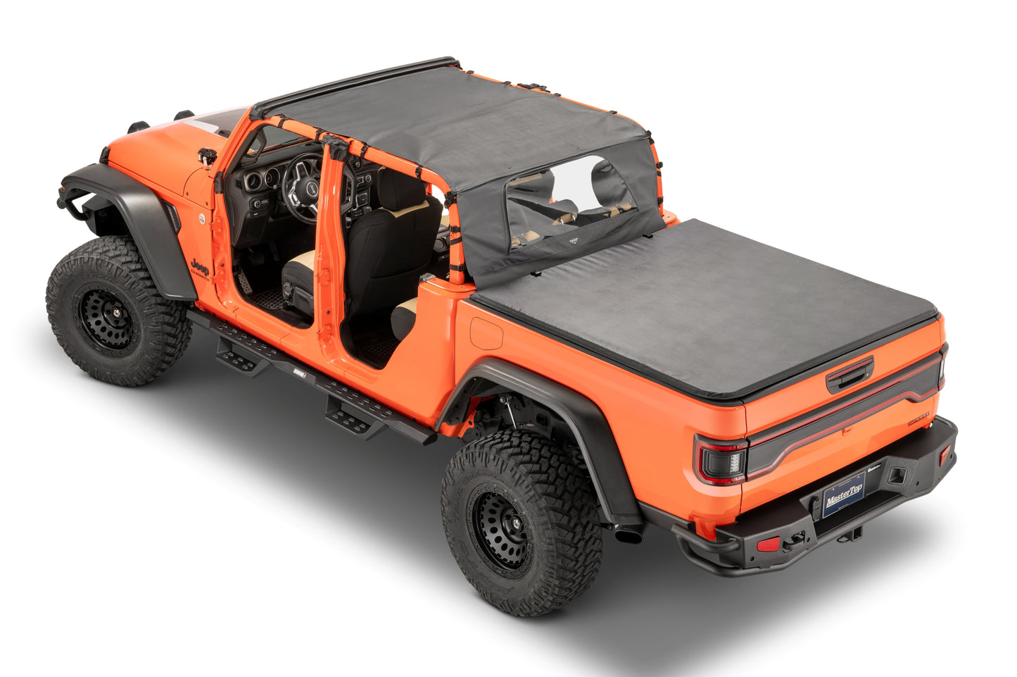 Bimini Top Plus /Windstopper Combo 20-Present Jeep JT Gladiator 4Dr Black Diamond MasterTop-3